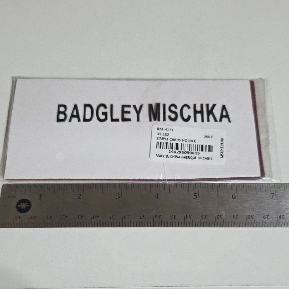 Badgley Mischka Burgundy Card Holder - Picture 4 of 4
